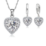 925 Sterling Silver Heart Shape Jewelry Set