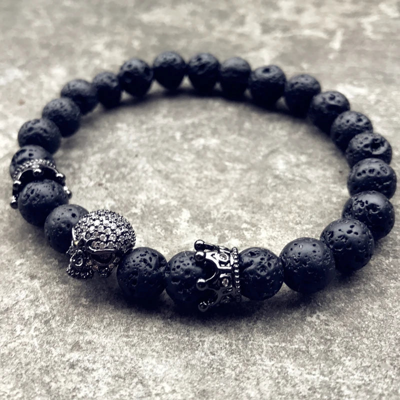 Natural Lava Stone Beaded Bracelet