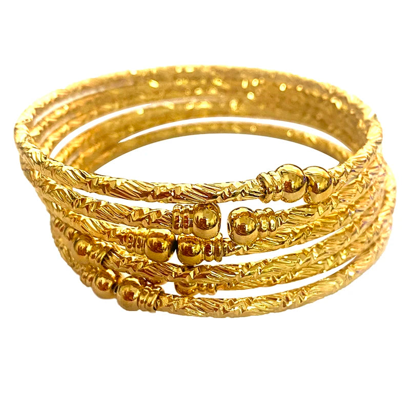 3MM/6pcs Etnic Gold Bangle